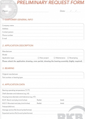 Technical questionary - Industrial suppliers